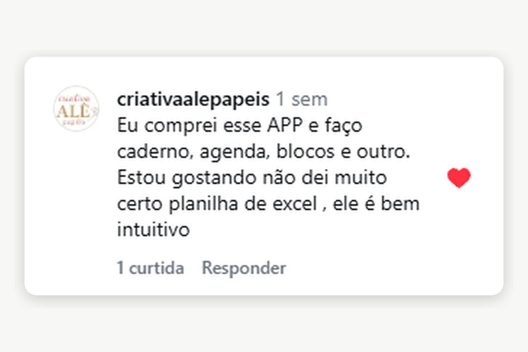 Feedback de cliente do Ateliê App